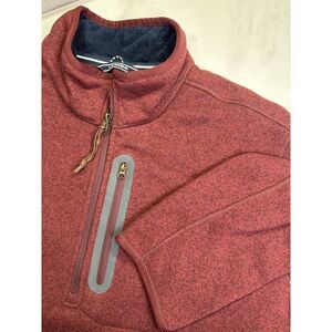 Lands' End Maroon 1/4 Zip Fleece Lined Pullover, Men's Size XL